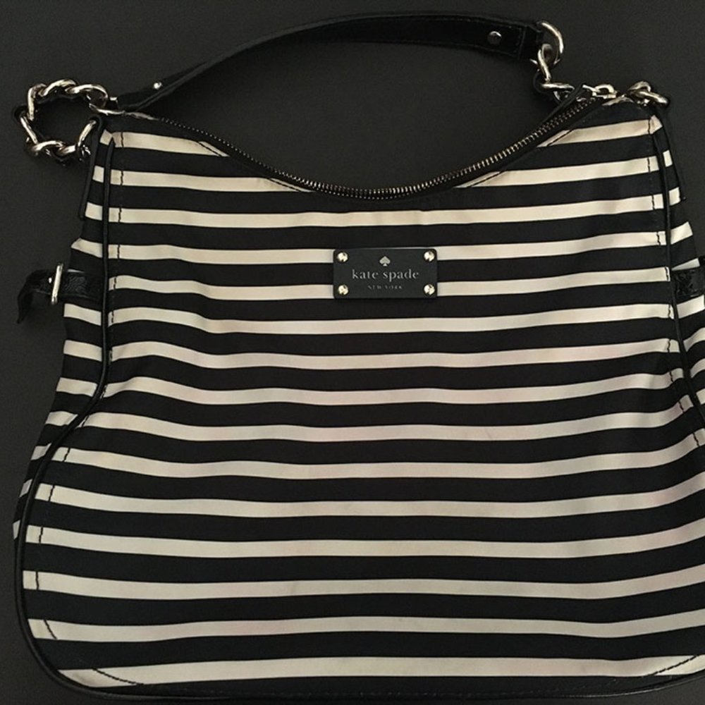 Kate Spade stripe black bag